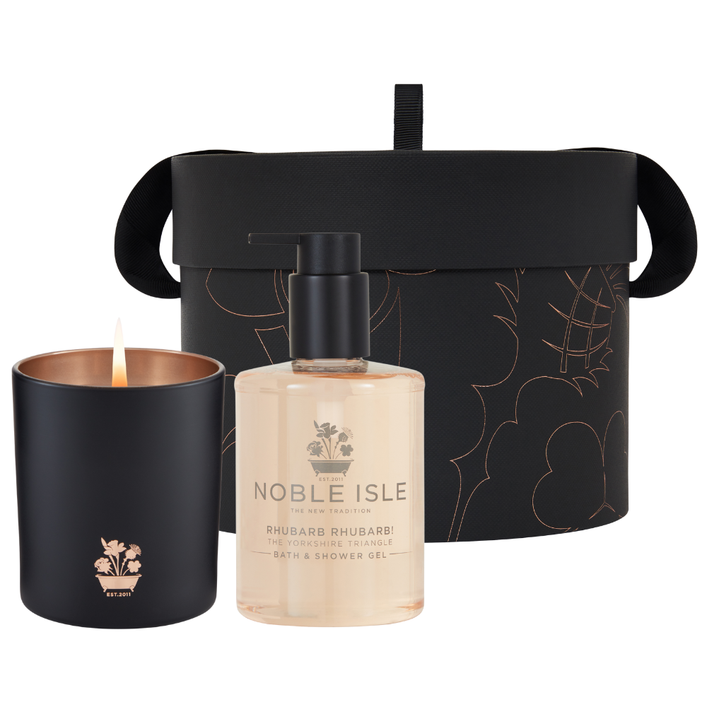 Luxury Rhubarb Rhubarb! Shower Gel and Candle Duo