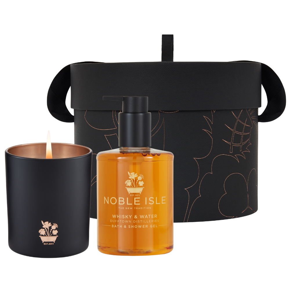 Luxury Whisky & Water Shower Gel and Candle Duo